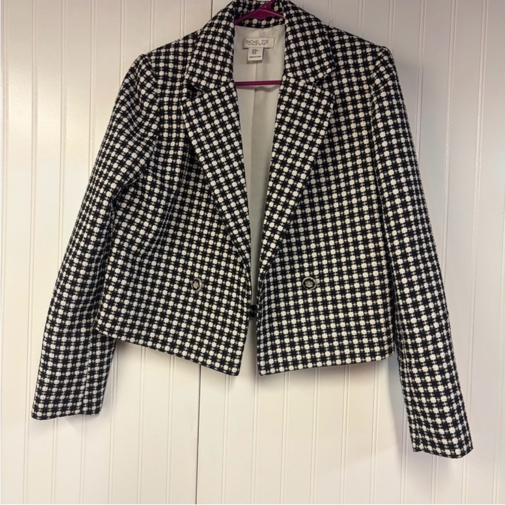 Rachel Zoe Black and White Checkered Blazer